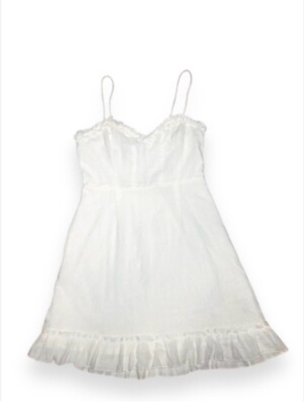 Princess Polly HEART ARROE White Slip Dress with Ruffle Trim